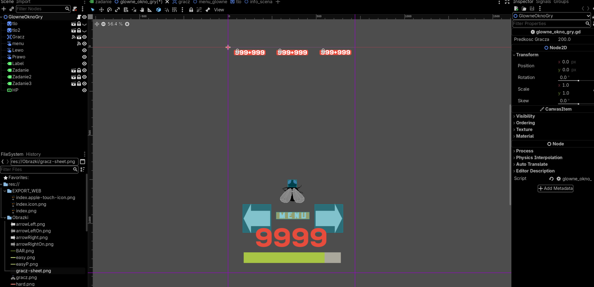 printscreen okna edytora godot